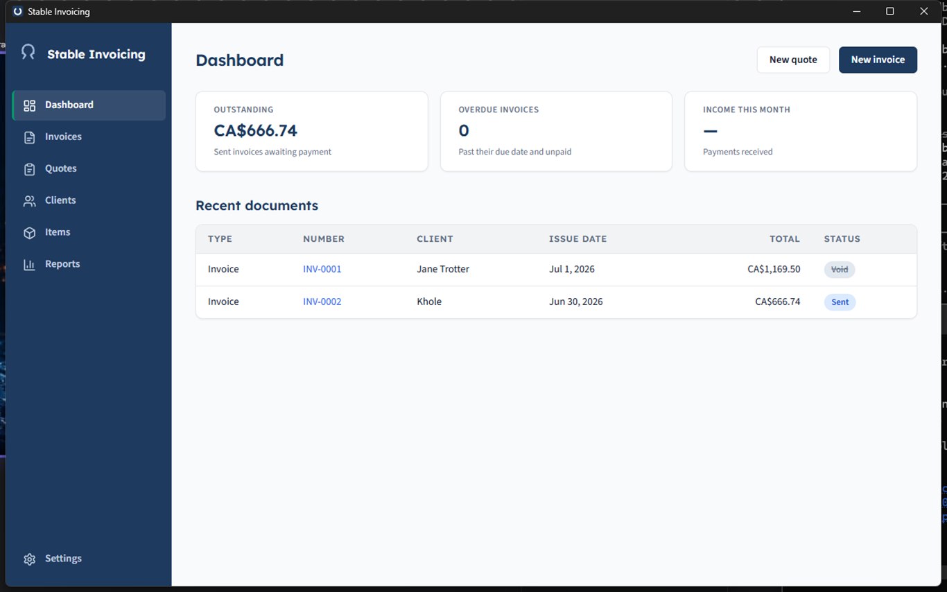 Stable Invoicing — desktop invoicing app built by HSMCVN